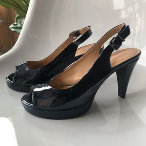 ANTONIO MELANI SLINGBACK PUMPS - 7.5 NAVY BLUE